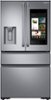 Samsung - Family Hub 22.2 Cu. Ft. 4-Door French Door Counter-Depth Fingerprint Resistant Refrigerator - Stainless Steel-Front_Standard