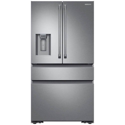 Samsung - 22.7 Cu. Ft. 4-Door Flex French Door Counter-Depth  Fingerprint Resistant Refrigerator - Stainless Steel