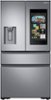 Samsung - 22.2 cu. ft. 4-Door French Door Counter Depth Smart Refrigerator with Family Hub - Stainless Steel-Front_Standard