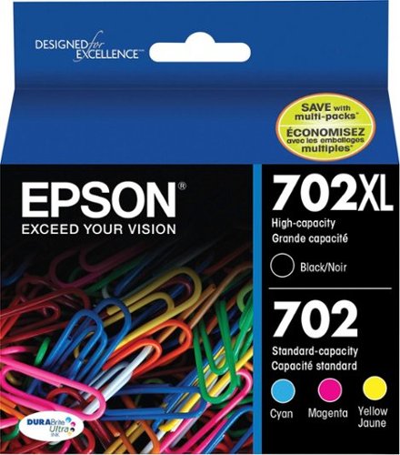 Epson - 702/702XL 4-Pack High-Yield and Standard Capacity Ink Cartridges - Cyan/Magenta/Yellow/Black