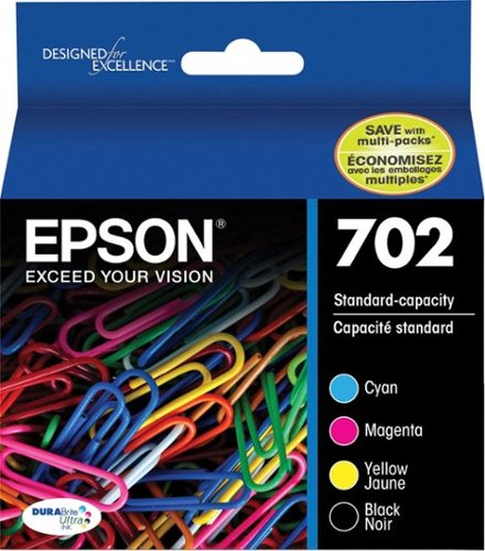 Epson - 702 4-Pack Standard Capacity Ink Cartridges - Cyan/Magenta/Yellow/Black