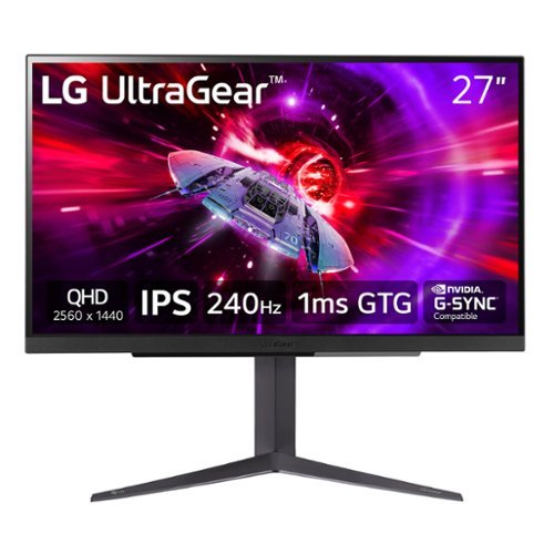LG - UltraGear 27" QHD 240Hz 1ms NVIDIA G-SYNC Compatible and AMD FreeSync Premium with DisplayHDR 400 - Black