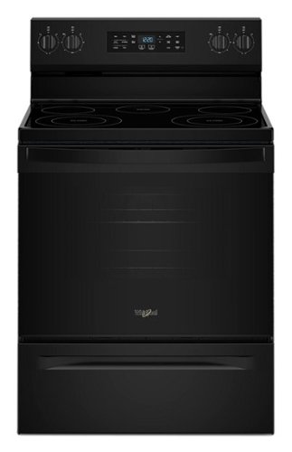 Whirlpool - 5.3 Cu. Ft. Freestanding Electric Range with Air Cooking Technology and Steam Clean - Black-Front_Standard 