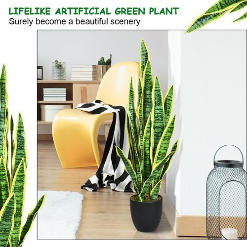 35.5" Indoor-Outdoor Decoration Fake Artificial Snake Plant