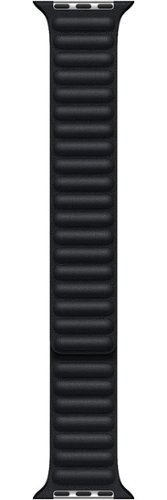 Apple - Watch Band - Leather Link (45mm) - Midnight - M/L - Black-Front_Standard 