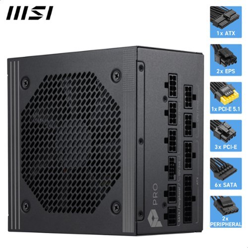 MSI PRO A850PL PCIE5 Full Modular 80 Plus Platinum 850W ATX 3.1