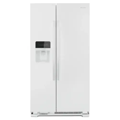 Front. Amana - Amana - 24.5 Cu. Ft. Side-by-Side Refrigerator with Water and Ice Dispenser - Stainless steel - White.