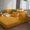 KERDOM - 78 Inch W Sectional Modular Sofa, 3-4 Person Corduroy Sofa Bed Foldable, High Rebound Density Sponge Sofa, Block Couch - Yellow-Front_Standard