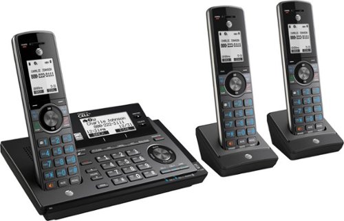 AT&T - CLP99387 Connect to Cell DECT 6.0 Expandable Cordless Phone System with Digital Answering System and Smart Call Blocker - Metallic Blue