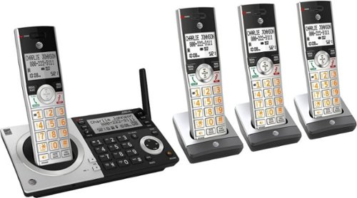  AT&amp;T - CL83407 DECT 6.0 Expandable Cordless Phone System with Digital Answering System and Smart Call Blocker - Silver/Black
