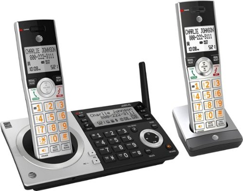  AT&amp;T - CL83207 DECT 6.0 Expandable Cordless Phone System with Digital Answering System and Smart Call Blocker - Silver/Black