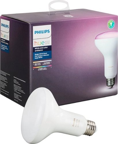  Philips - Hue White and Color Ambiance BR30 Wi-Fi Smart LED Floodlight Bulb - Multicolor