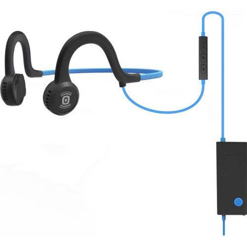  AfterShokz - Sportz Titanium with Mic Wired Bone Conduction Open-Ear Headphones - Ocean Blue