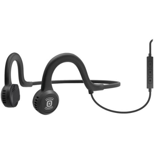  AfterShokz - Sportz Titanium Wired Bone Conduction Open-Ear Headphones - Onyx Black