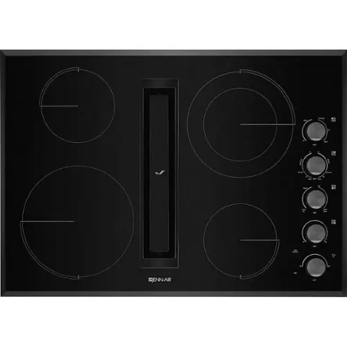 Front. JennAir - JX3 Euro-Style 30" Built-In Electric Cooktop - Black.