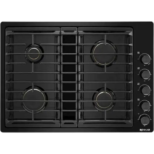 Front. JennAir - 30" Built-In Gas Cooktop - Black.