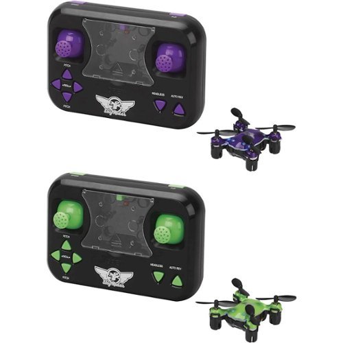 GPX - Sky Rider Quadcopter with Remote Controller (2-Pack) - Purple/Green-Front_Standard 