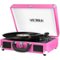 Victrola - Journey Bluetooth Suitcase Record Player with 3-speed Turntable - Pink-Front_Standard