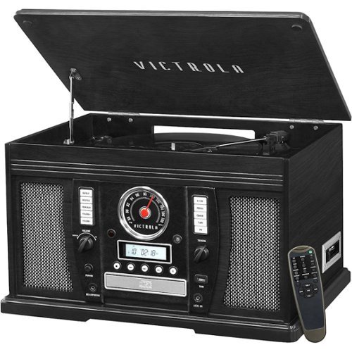 Victrola - Aviator 8-in-1 Bluetooth Stereo Audio System - Black