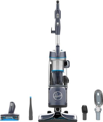 Hoover - REACT Powered Reach Plus Bagless Upright Vacuum - Blue-Front_Standard 