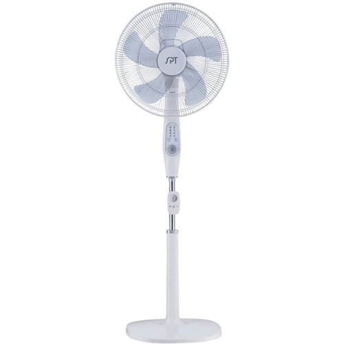 SPT - 16" Pedestal Fan - White-Front_Standard 