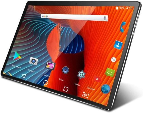 Qukenk - 2025 Newest Android 14 Tablet - 10.1 Inch Screen, 128GB + 14GB RAM, Octa-Core Processor, HD Display - Black-Front_Standard 