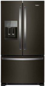 Whirlpool - 24.7 Cu. Ft. French Door Refrigerator - Fingerprint Resistant Black Stainless - Front_Standard