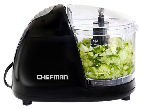 Chefman - 1-1/2-Cup Food Chopper - Black-Angle_Standard 