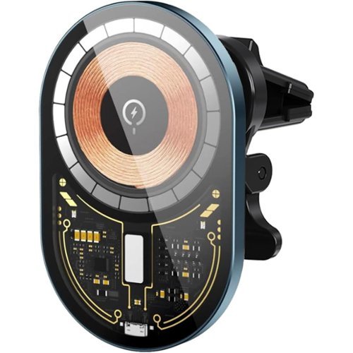 Entronix - [Magnetic] Car Mount – Wireless Charging Holder, AC Vent or Suction Cup Style - Black-Front_Standard 