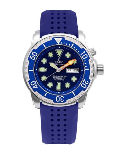 RATIO - FreeDiver Version 02 Helium Safe 1000M Sapphire Automatic Dial 1068HA90-34VA-BLU-V02 Men's Watch - Blue-Front_Standard 