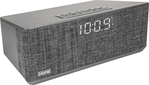  iHome - FM Dual-Alarm Clock Radio - Gray