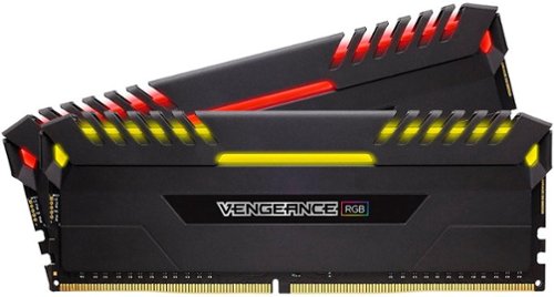  CORSAIR - VENGEANCE RGB Series 16GB (2PK 8GB) 3.0GHz DDR4 Desktop Memory with RGB Lighting - Black