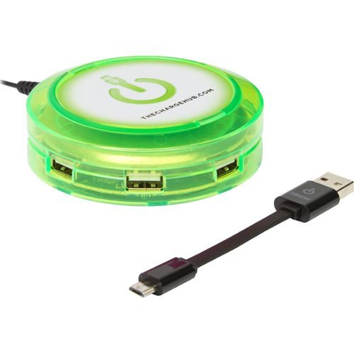 ChargeHub - X7 7-Port USB SuperCharger - Edge Glow Green-Front_Standard 