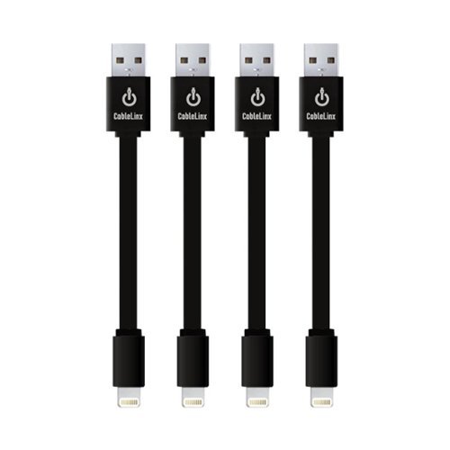 CableLinx - 3.5" Lightning to USB Charge and Sync Cable Value Pack - Black