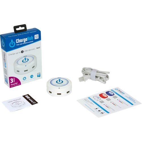 ChargeHub X3 3-Port USB SuperCharger - White GLOBAL SHIPPING