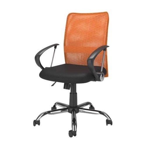 CorLiving - Workspace 5-Pointed Star Fabric and Mesh Office Chair - Black/orange/chrome-Front_Standard 