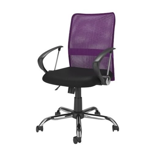 CorLiving - Riley Office Chair - Black/purple/chrome-Front_Standard 