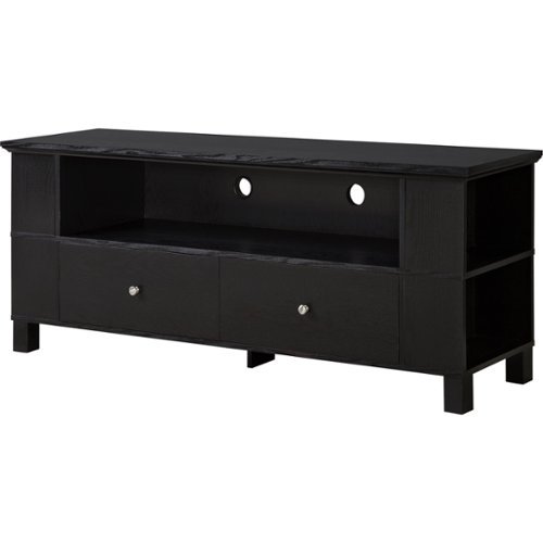 Walker Edison - Rustic Wood TV Console for Most TVs Up to 65" - Black