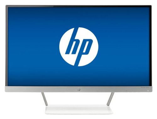 HP - 25" IPS LED HD Monitor - Snow White/Natural Silver-Front_Standard 