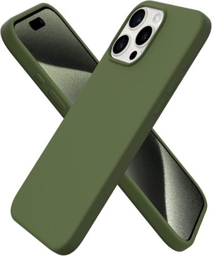 Ornarto - Compatible with iPhone 15 Pro Max Case 6.7", Slim Liquid Silicone Full Covered Protective Cover - Cedar Green-Front_Standard 