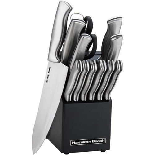  Hamilton Beach - 15-Piece Knife Set - Black/stainless steel