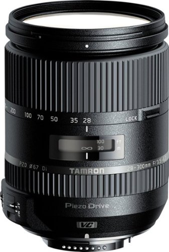 Tamron - 28-300mm F/3.5-6.3 Di VC PZD All-In-One™ Telephoto Zoom Lens for Nikon Full-Frame DSLR - Black-Front_Standard 