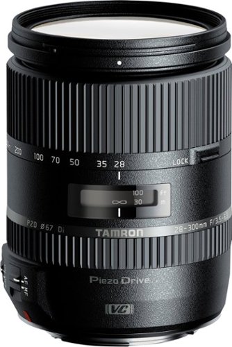Tamron - 28-300mm F/3.5-6.3 Di VC PZD All-In-One™ Telephoto Zoom Lens for Canon Full-Frame DSLR - Black-Front_Standard 