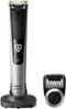 Philips Norelco - OneBlade Pro hybrid electric trimmer and shaver, QP6520/70 (14 length comb) - Silver And Black-Angle_Standard