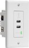 Insignia™ - In-wall 3.6A Surge Protected USB Hub - White-Front_Standard