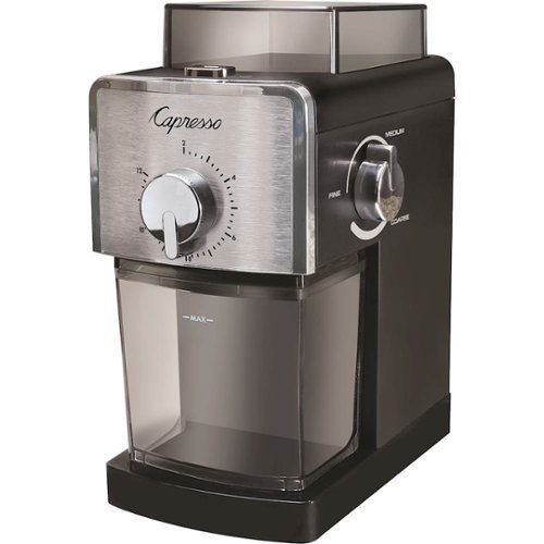 Image of Capresso - 8-oz. Coffee Burr Grinder - Black/Silver