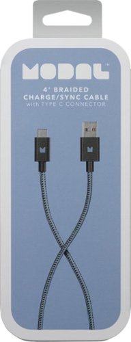 Modal™ 4' USB-to-USB Type C Cable - Gray/Black GLOBAL SHIPPING