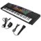 Costway - 54 Keys Electronic Music Keyboard Kid Piano Organ W/Mic & Adapter - Black-Front_Standard