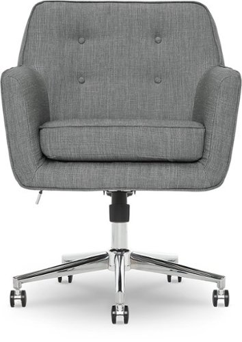 Serta - Ashland Memory Foam & Twill Fabric Home Office Chair - Gray