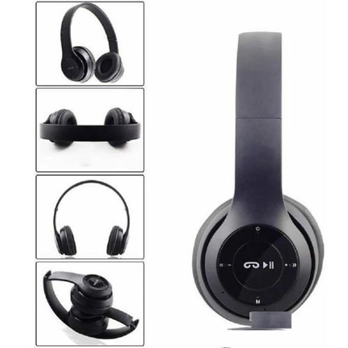 Stock Preferred - Wireless Bluetooth Headphones with Mic - Black-Front_Standard 